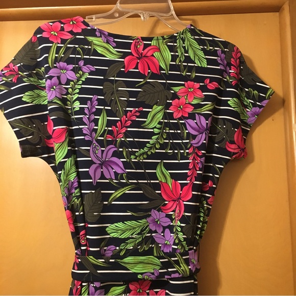 Lands End petite cap sleeve midi t-shirt dress - Picture 4 of 5